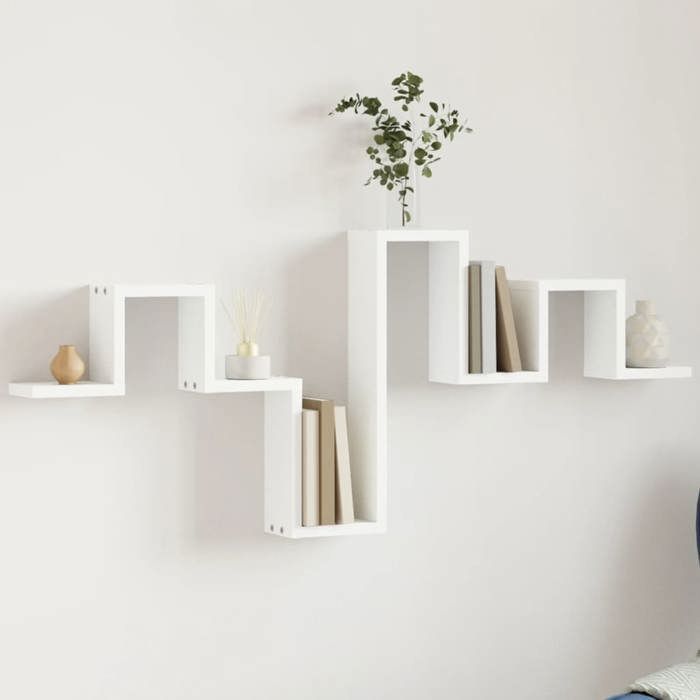 vidaXL Witte wandplank 104,5x10x43 cm, gemaakt van bewerkt hout, opbergplank, hangplank, displayplank, 840723