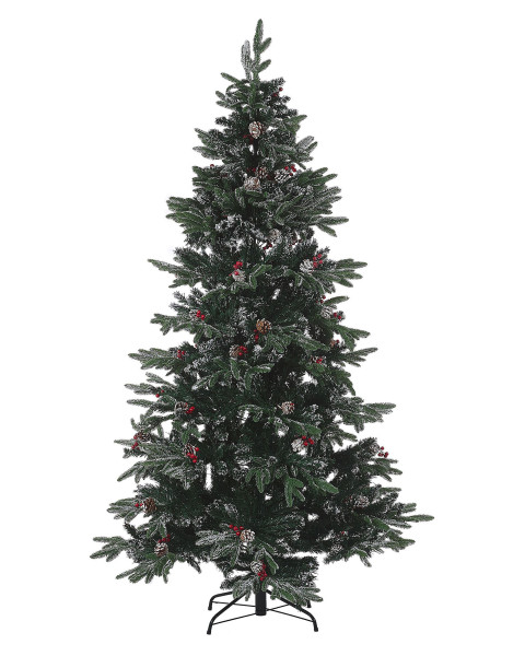 Sztuczna choinka 180 cm śnieg szyszki
