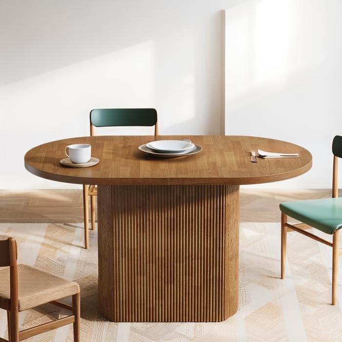 Ovaler Esstisch – 120 x 70 x 75 cm – Küchentisch aus Holz – für 4 Personen, geeignet für Esszimmer, Küche und Wohnzimmer, Braun