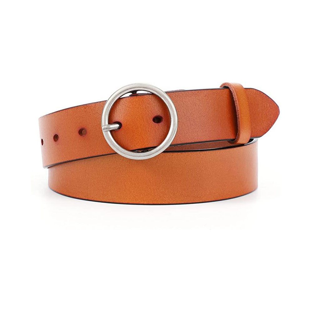 Ceinture décontractée pour femme, en cuir tendance avec boucle en O, idéale pour jeans et pantalons.