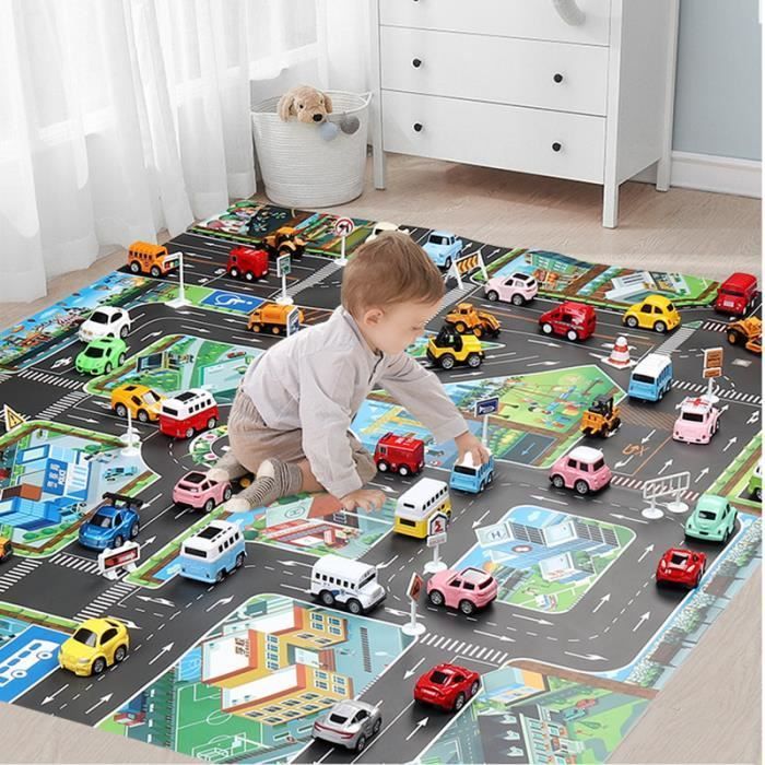 Play Mat - Children's Car Track Mat for Bedroom, Washable, Non-Slip - 130*100cm - English Version