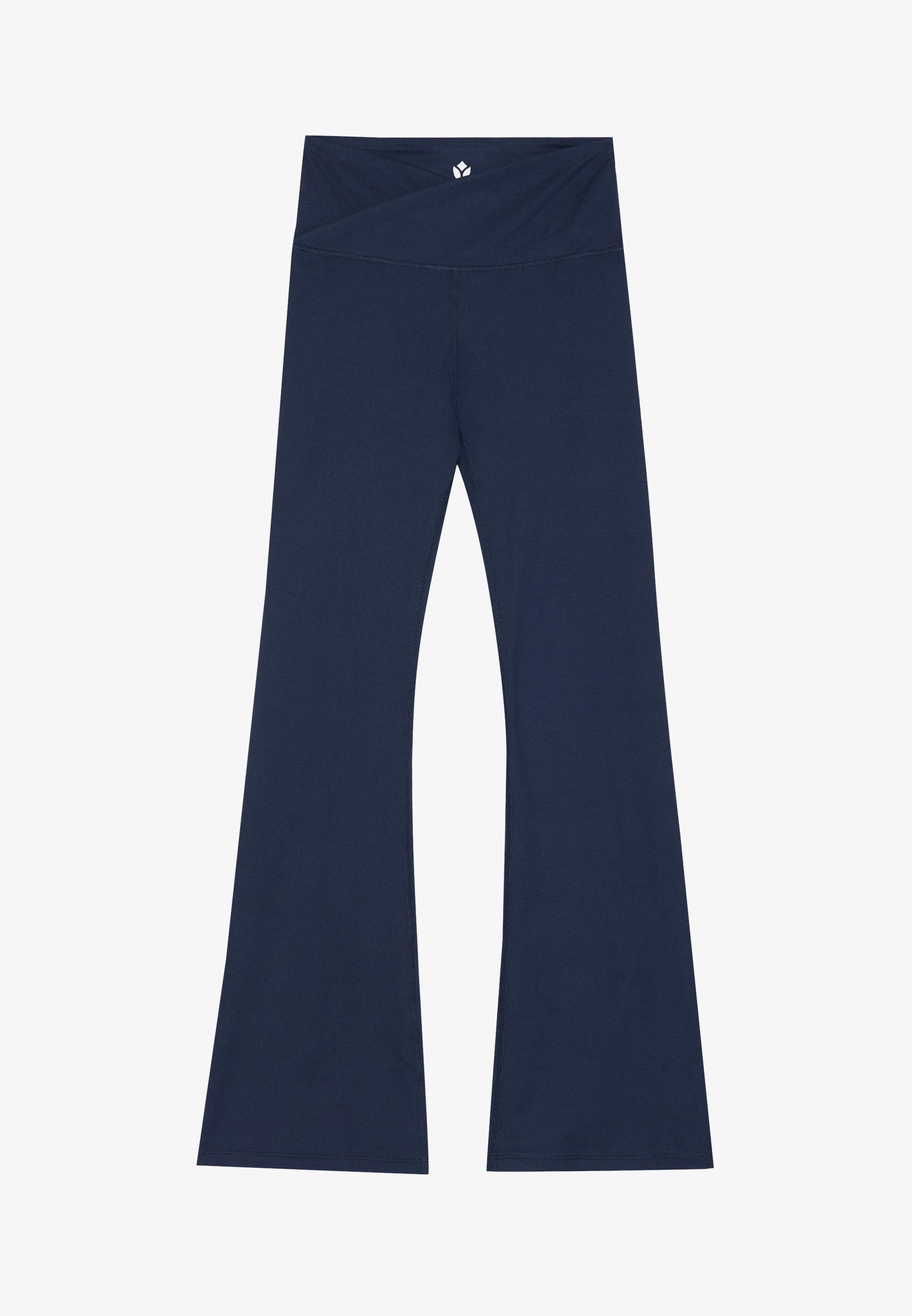Even&Odd active FLARED MID RISE LEGGINGS WITH OVERLAPT V-TAILLEBAND - Leggings - donkerblauw