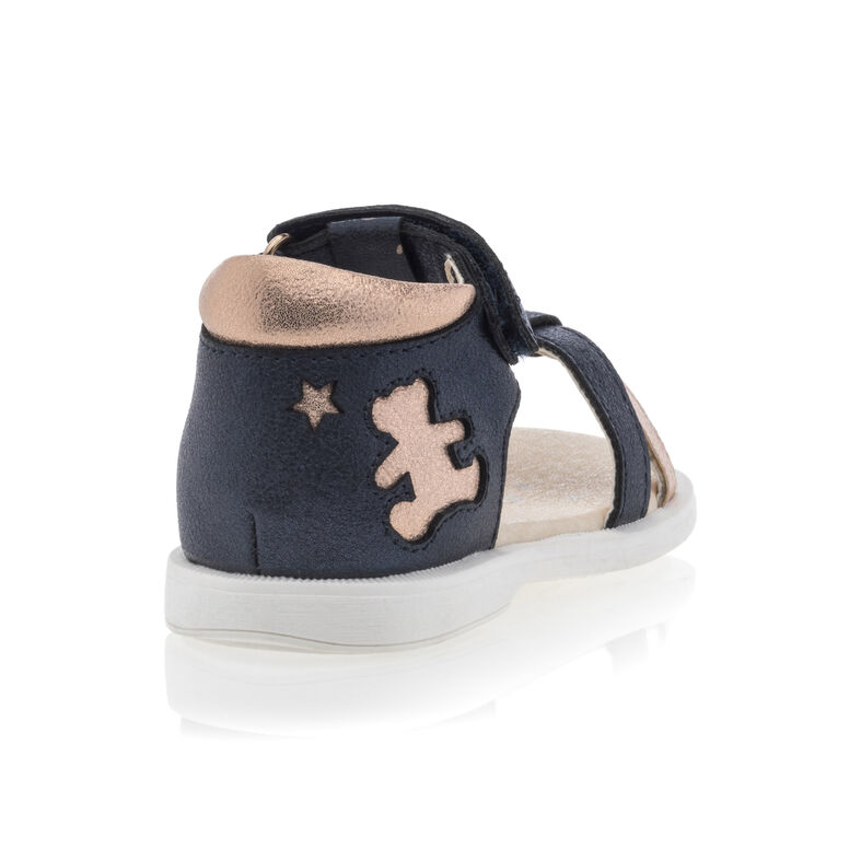  Sandalias/zapatos abiertos para bebé niña, color azul.