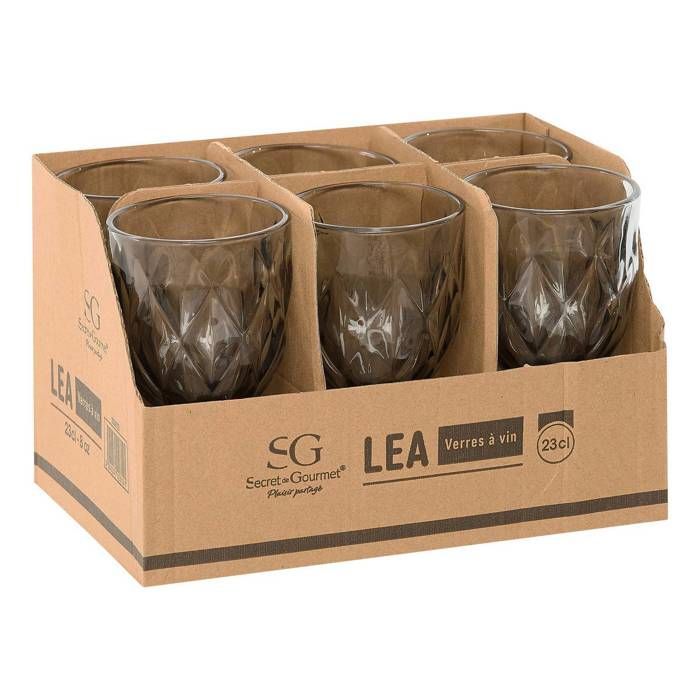 Juego de 6 copas de vino Lea grises, 8 cm de diámetro x 15,2 cm de alto - Atmosphere Interior Designer
