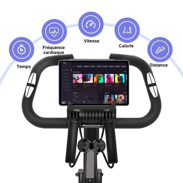 3 en 1 Vélo d'appartement Pliable - 8 Niveaux de Résistance Réglables - Volant d'Inertie 2,5KG - Écran LCD - Siège Réglable
