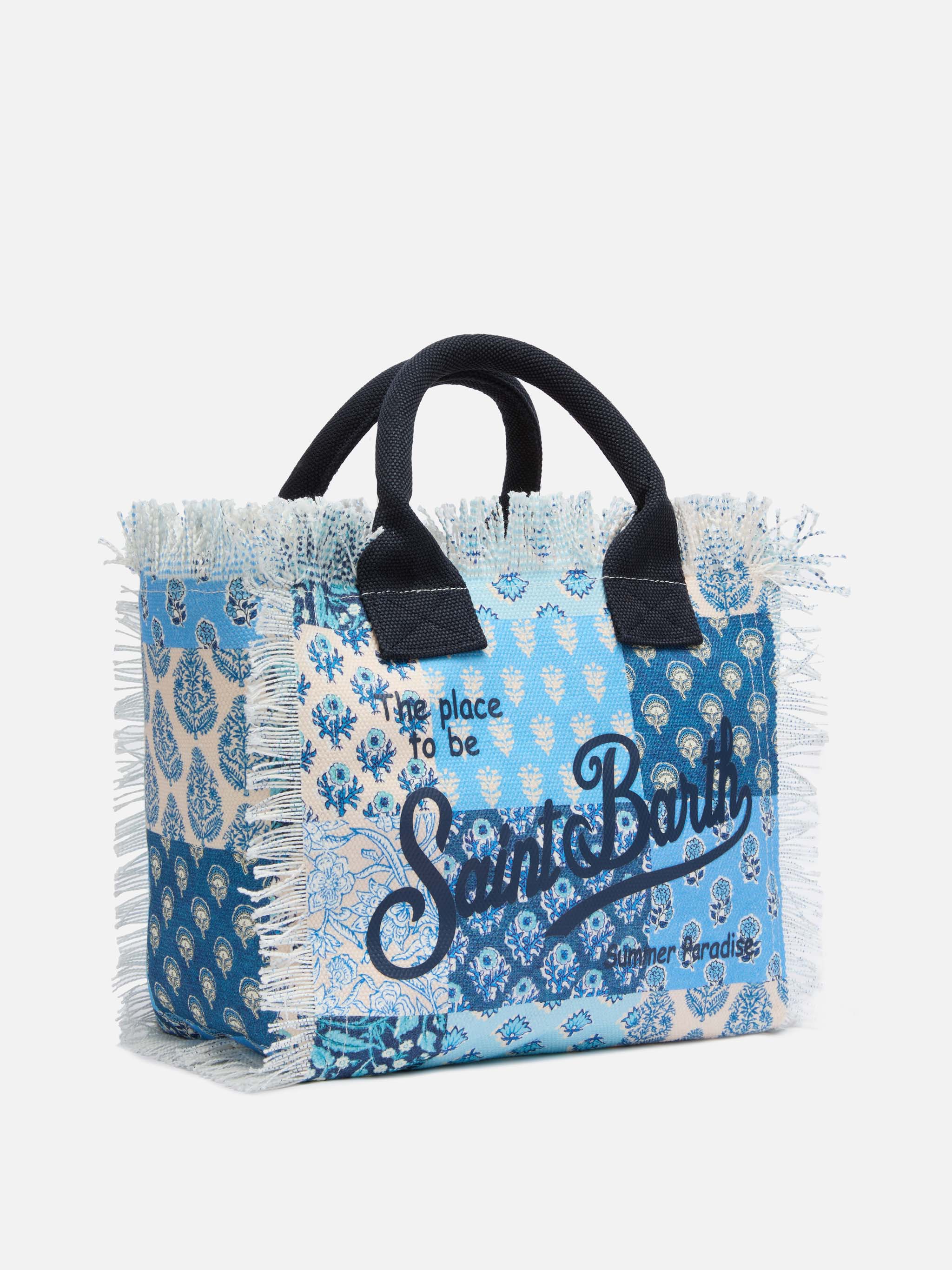 Colette katoenen canvas tas met bloemenprint.