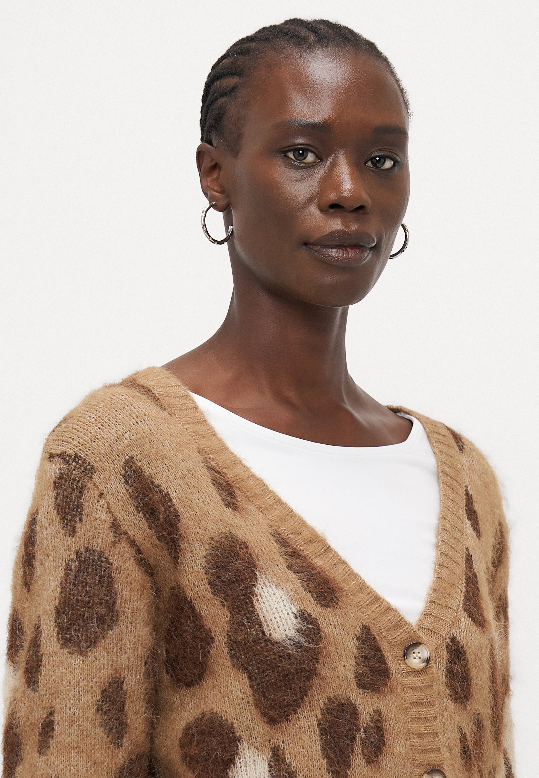 ONLY Tall ONLEDELIE LIFE V-Ausschnitt - Strickjacke - Kakaocreme/Kastanie/Biscoffi-Melange