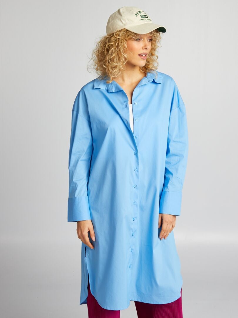 Lange blouse - BLAUW