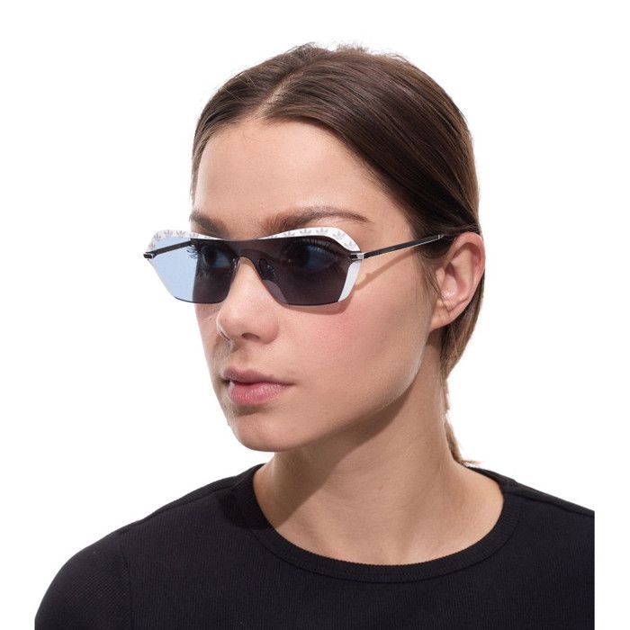 Adidas women's sunglasses, mirrored lenses, filter category 2, white/blue/silver