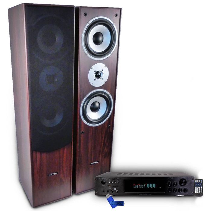 HiFi-/Heimkino-Paket L766-WA: 2 x 50-W-ATM6000BT-Verstärker + 32-GB-USB-Stick