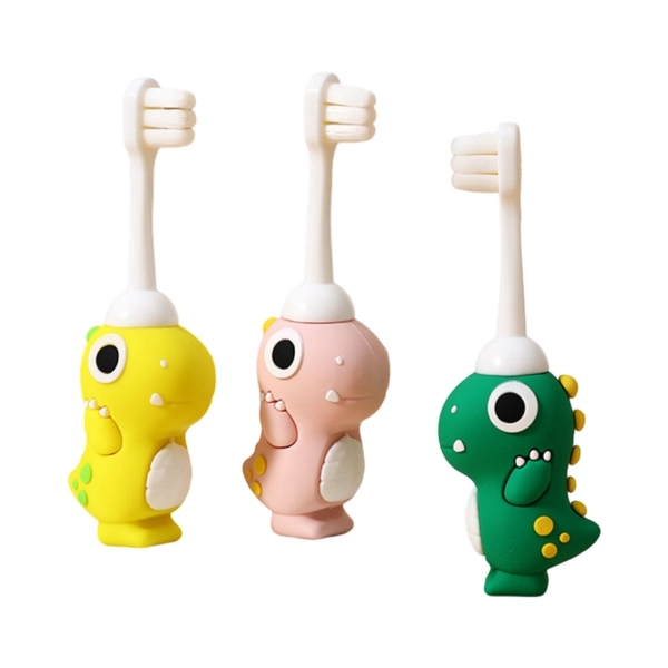 Cepillo de dientes infantil Smiley Clinic Dinosaur - Amarillo limonada
