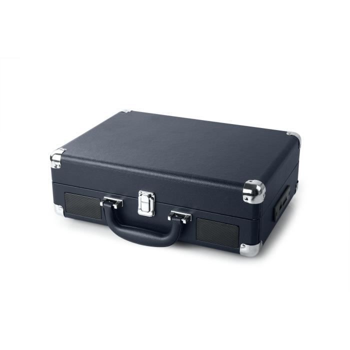 Platine Vinyle MUSE MT-103 DB - Port USB, Lecteur de carte SD, 2 enceintes intégrées - Bleu marine