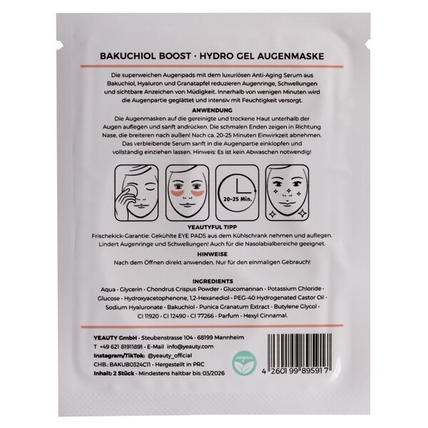 Yeauty Bakuchiol Boost acu spilventiņu maska<br>