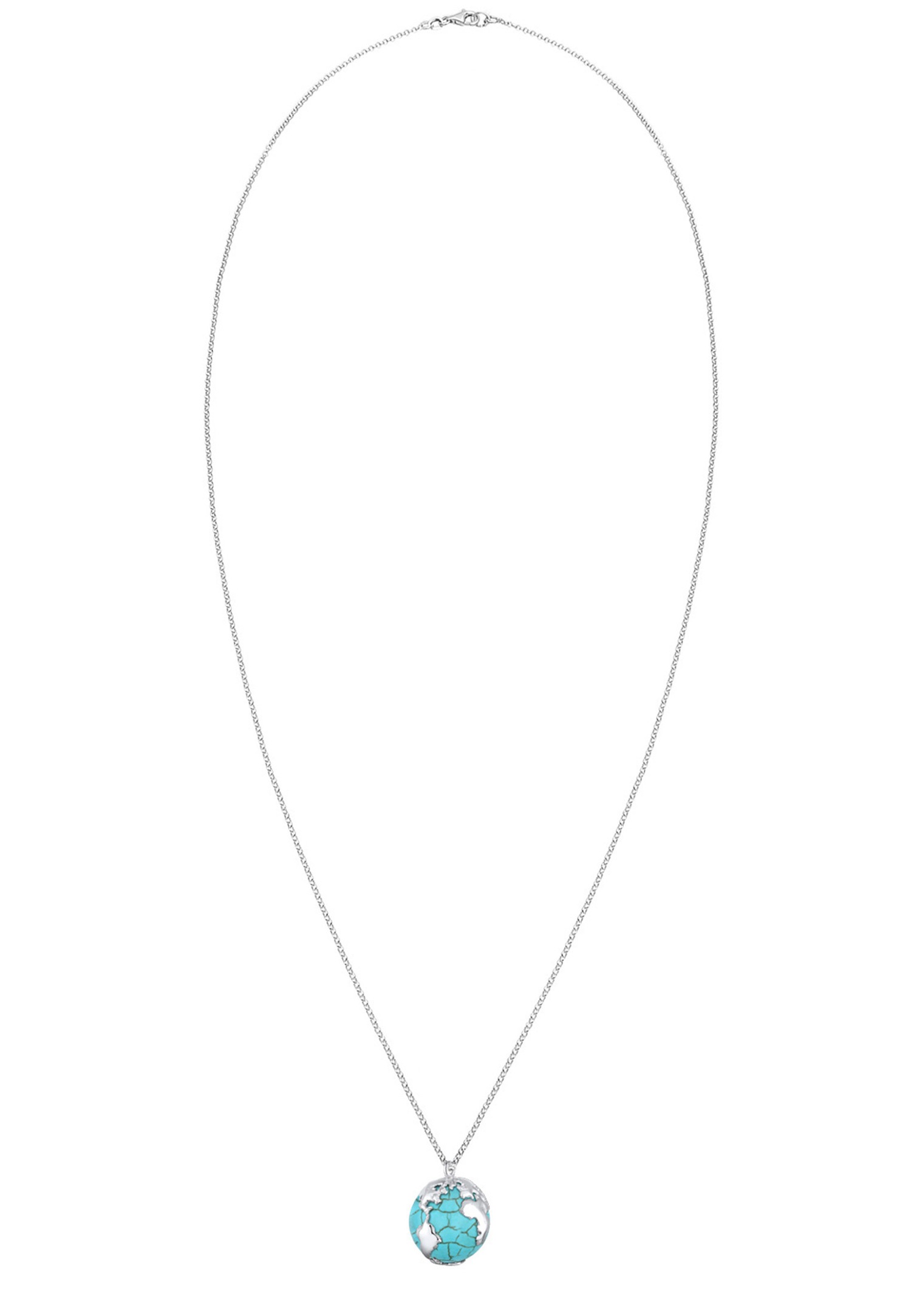 Elli Femme Pendentif Globe Terrestre Howlite en Argent Sterling 925