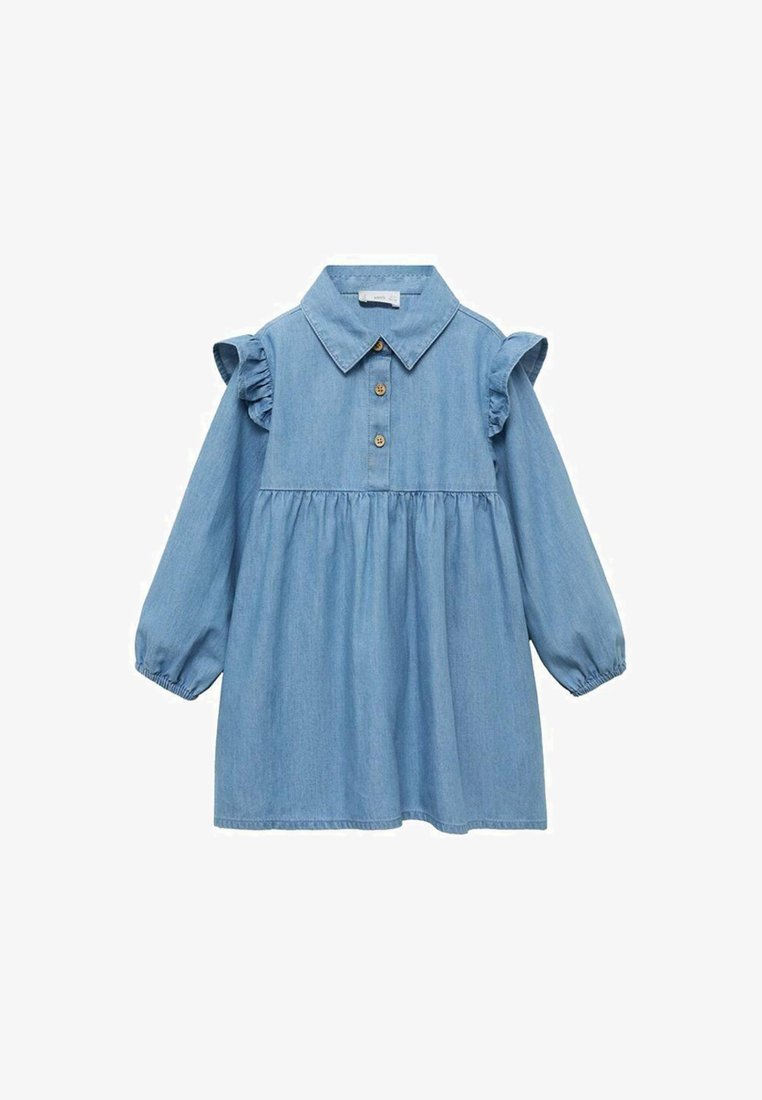 Mango Kids KID VOLANTS - Denim jurk - blauw