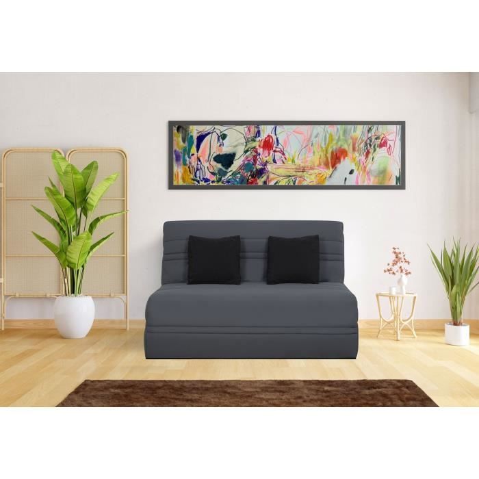 Sofá cama Nuage de 3 plazas - Tapizado gris - Colchón SIMMONS - Superficie para dormir: 188 x 138 cm