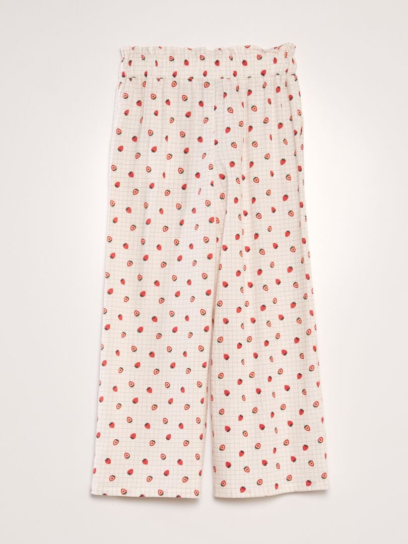 Wijde linnen broek - WIT