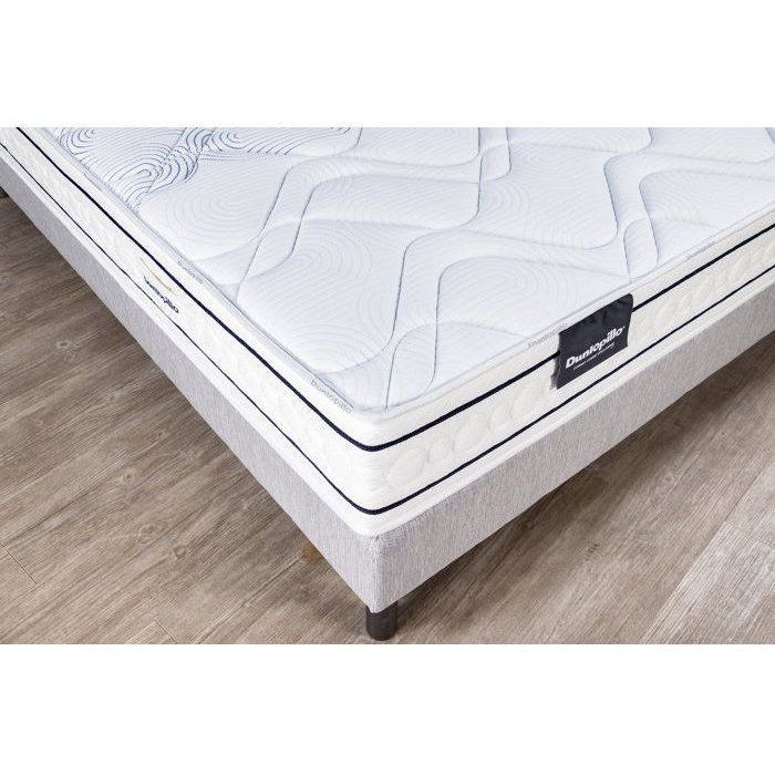 Ensemble matelas sommier  140x190 marque DUNLOPILLO - Hauteur 20 cm - Ressorts ensachés -5 zones - Equilibré - Fabriqué en France