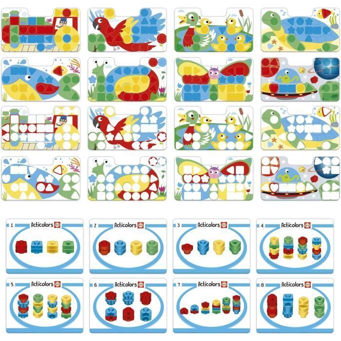Articolors - Educational Game - EDUCA - Stacking of colored tokens and geometric shapes - Ages 2+