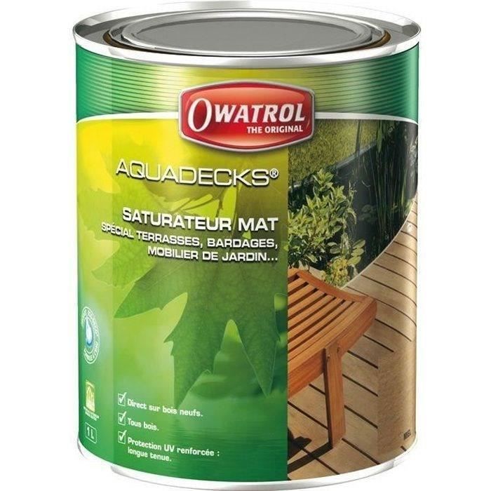 OWATROL AQUADECKS Saturatore opaco a base d'acqua per la protezione esterna di legni esotici: Teak, Ipe, Bangkirai, Acacia, Maçarandouba