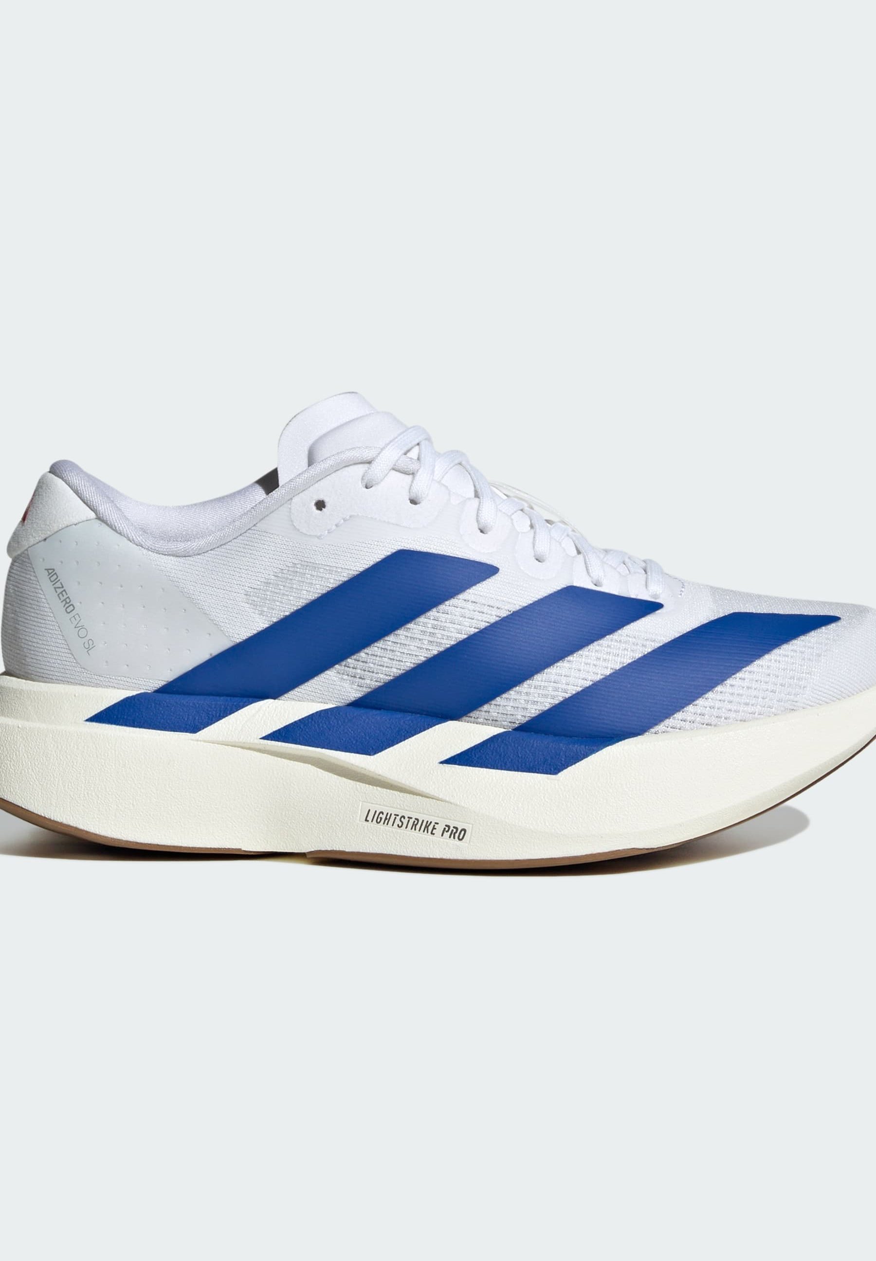 adidas Performance EVO SL ADIZERO UNISEX - Straßenlaufschuhe - ftwr weiß/team royalblau/pures Rubinrot