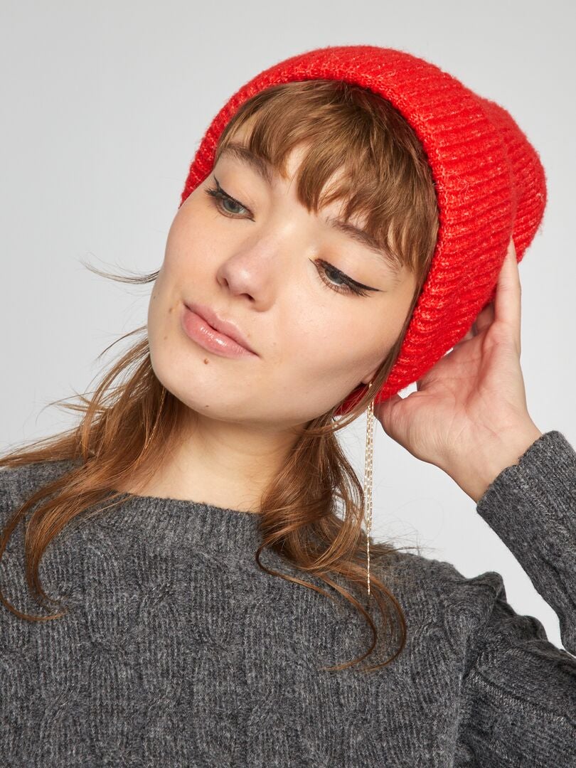 Kabelgebreide crop top trui - GRIJS