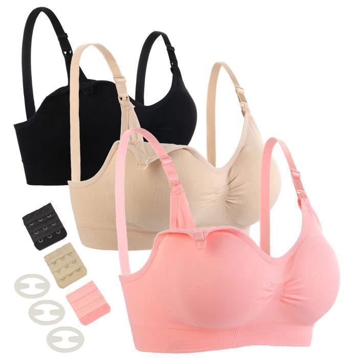 3 pièces Soutien-Gorge d'allaitement avec 3 avec Extensions De Soutien-Gorge SuppléMentaires Allaitement Et Sommeil