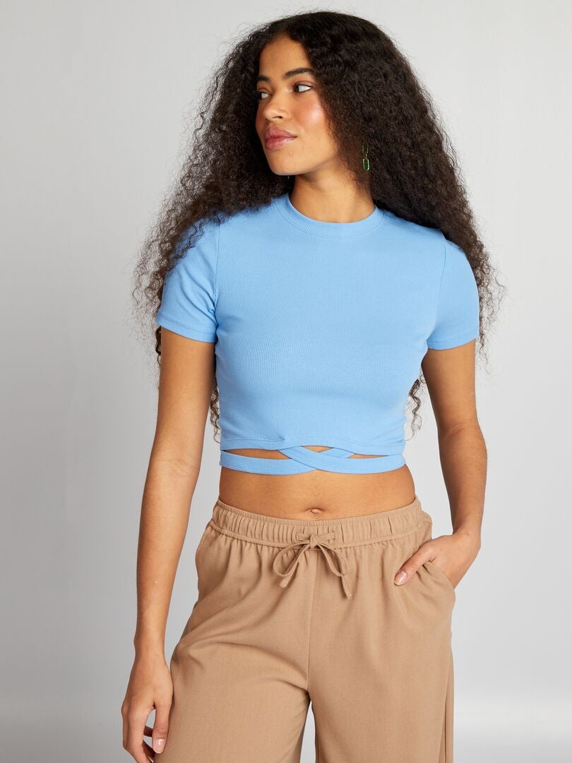 Camiseta cropped - AZUL