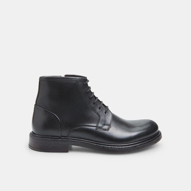 BATA heren enkellaarsjes van leer met vetersluiting