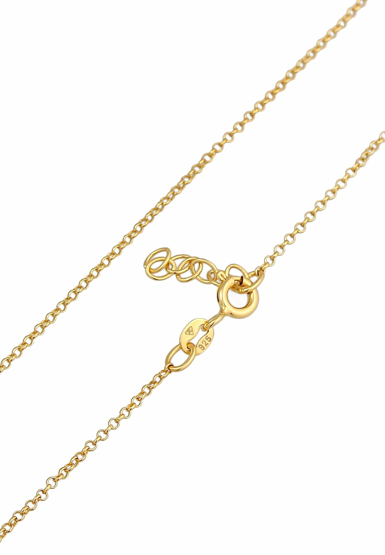 Elli Pendentif Flamant d'été coloré avec émail en argent sterling 925 plaqué or pour enfants