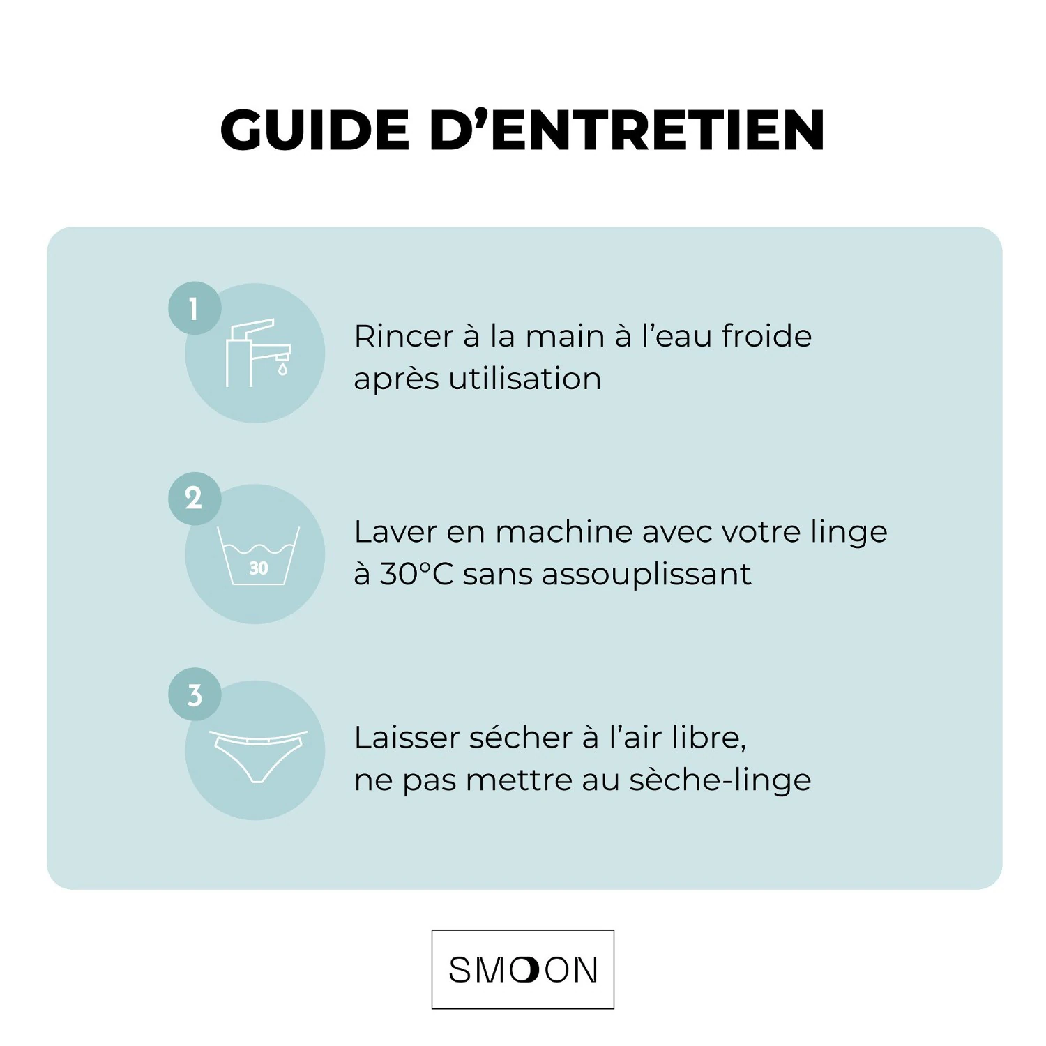Smoon Lingerie Culotte menstruelle sans couture flux abondant