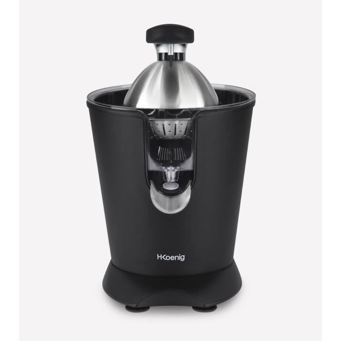 Presse agrumes - HKOENIG - AGR82 - Electrique - 160 W - Appareil silencieux - Noir mat et acier inoxydable