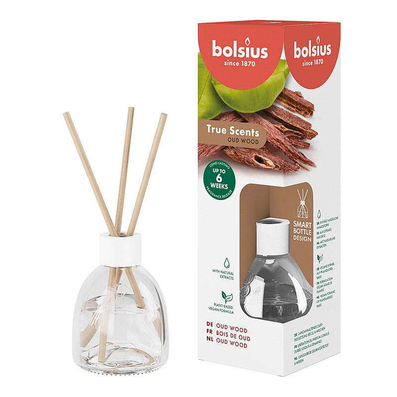 Bolsius Duftolie 60 ml med træpinde Oud Wood