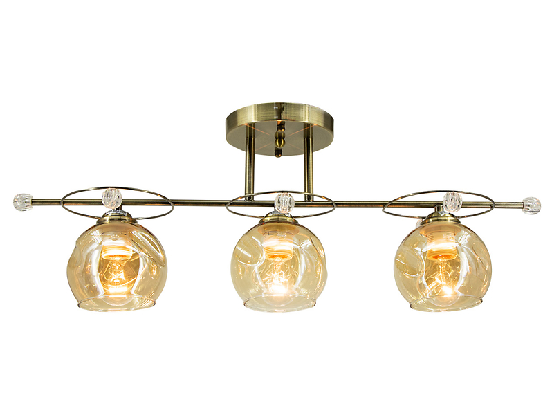 Lampa sufitowa Kasper 3-punktowa szklana złota