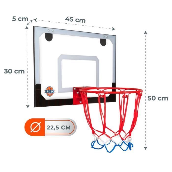 Dörrbasketkorg - BUMBER - Austin - Svart - Stål/PVC/Nylon - 45 x 30 cm