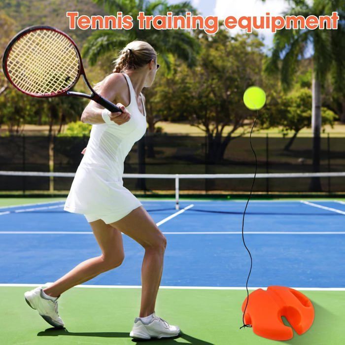 Tennis Trainer with 2 Tennis Balls, Tennis Training Kit, Tennis Trainer, Innovative Sports Device, Orange