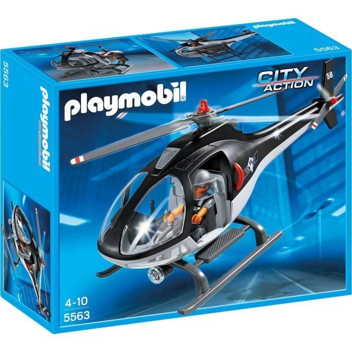 PLAYMOBIL – City Action – Hubschrauber mit Spezialkräfte-Polizist – Ab 4 Jahren