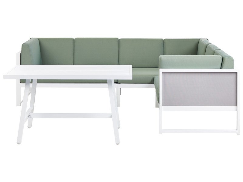 Zestaw mebli ogrodowych stół sofa poduszki