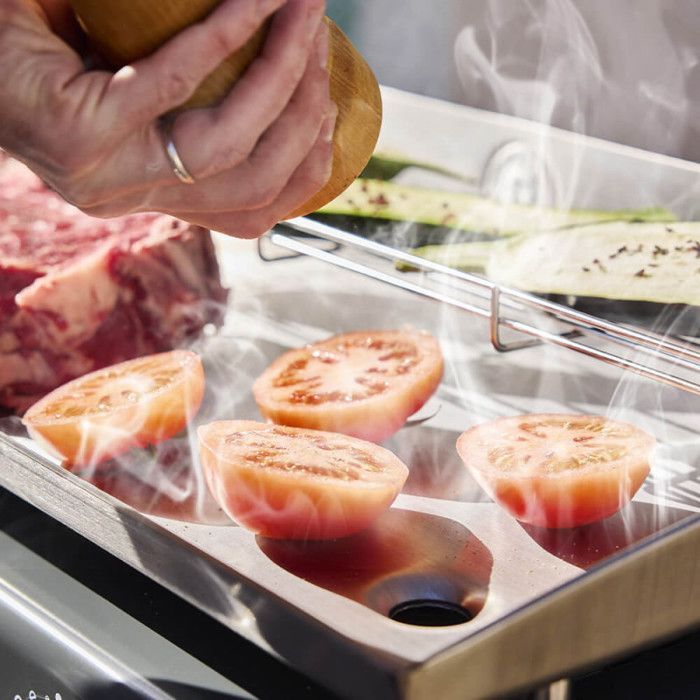 Plancha gaz Silvia IIG 3 feux inox – Brasero By Favex - 7,5 kW – plaque inox 5 mm – 67 x 34 cm – 8 à 10 convives