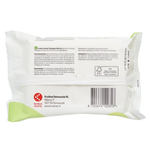 Kruidvat Aloë Vera Vochtig Toiletpapier<br>50 stuks
