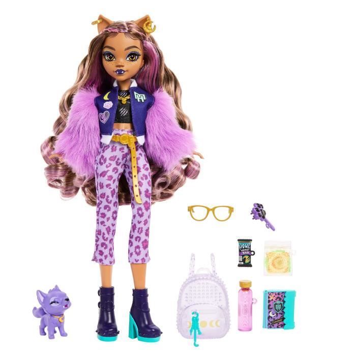 Monster High Clawdeen Vargdocka med Halvmånehund och Tillbehör HRP65