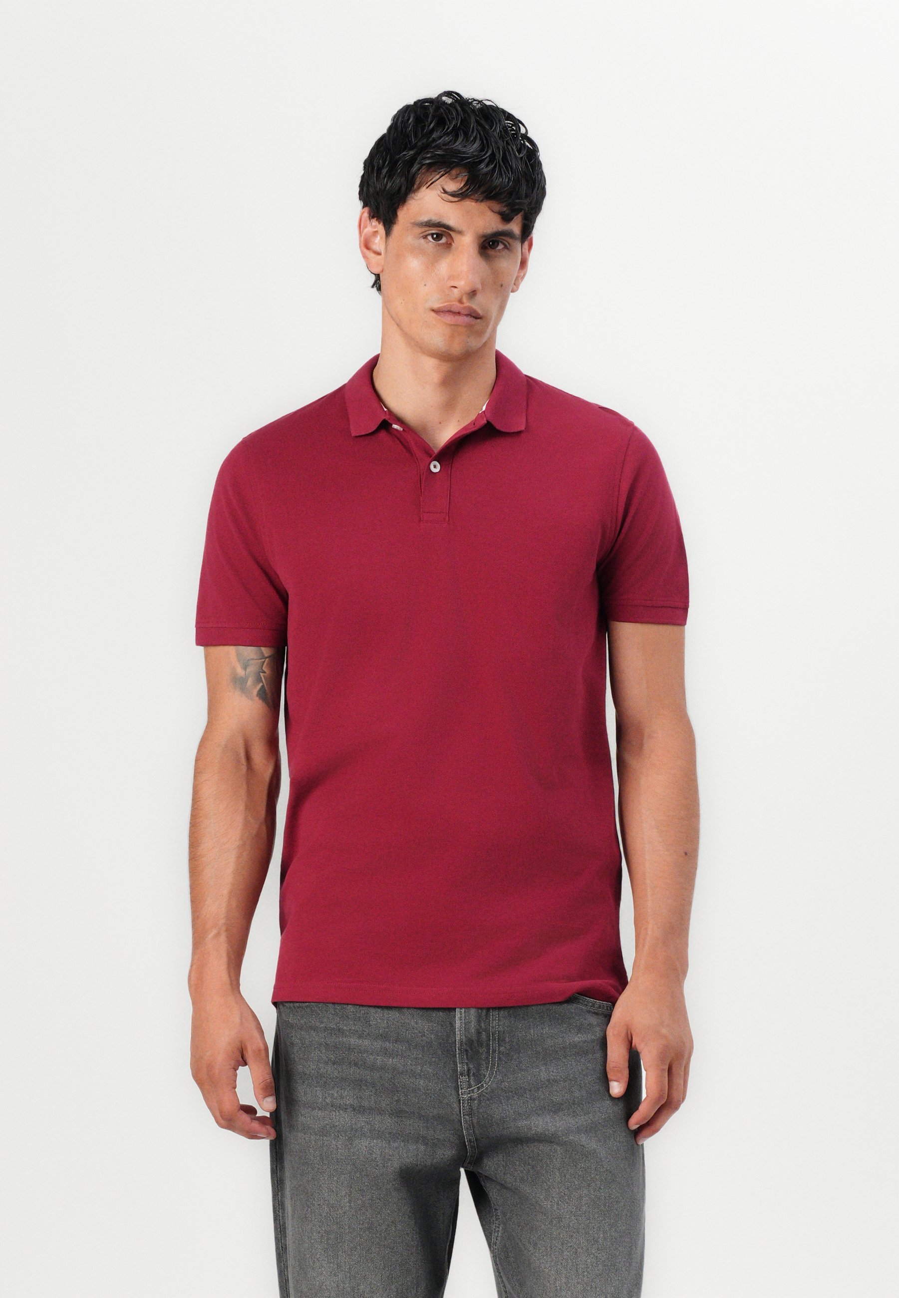 Pier One 2 PACK - Poloskjorter - naval academy/tibetan red