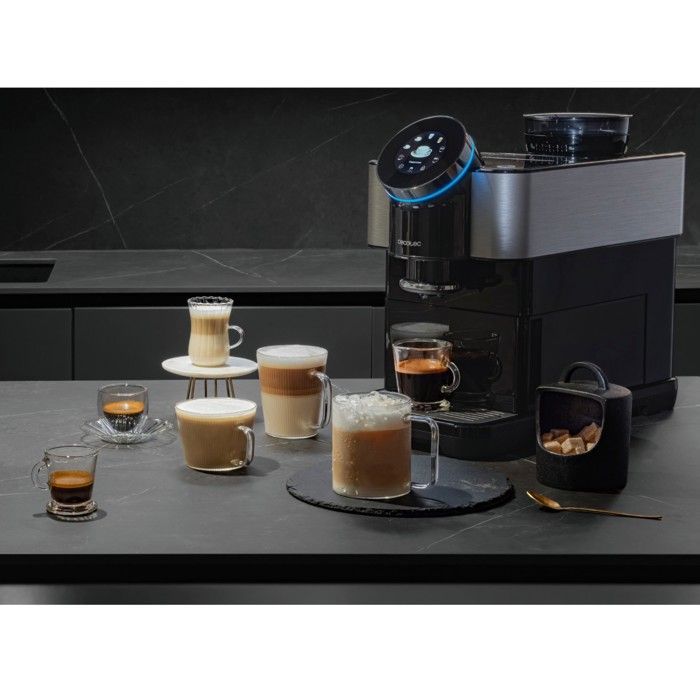 Cafetera superautomática Cecotec Cremmaet Spin con pantalla táctil. Espresso, 1450 W, 15 bares, pantalla TFT, Thermoblock, autolimpieza.