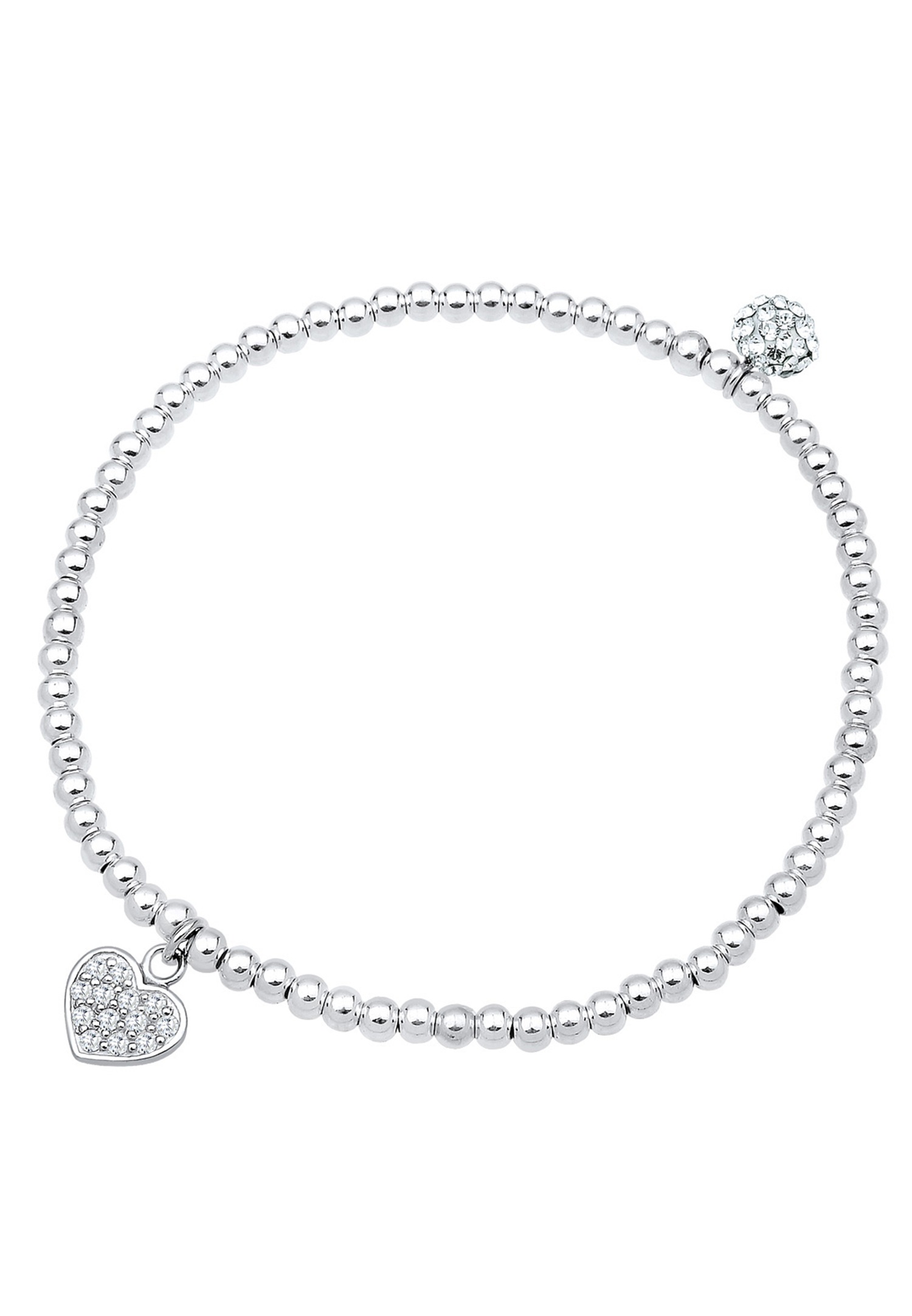 Elli Femme Pendentif Coeur Engagement avec Cristaux en Argent Sterling 925