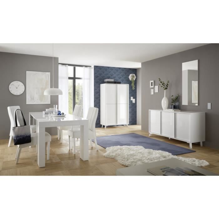Aparador CITIZEN - Acabado lacado blanco brillante - 3 puertas - Ancho 156 x Profundidad 40 x Alto 84 cm