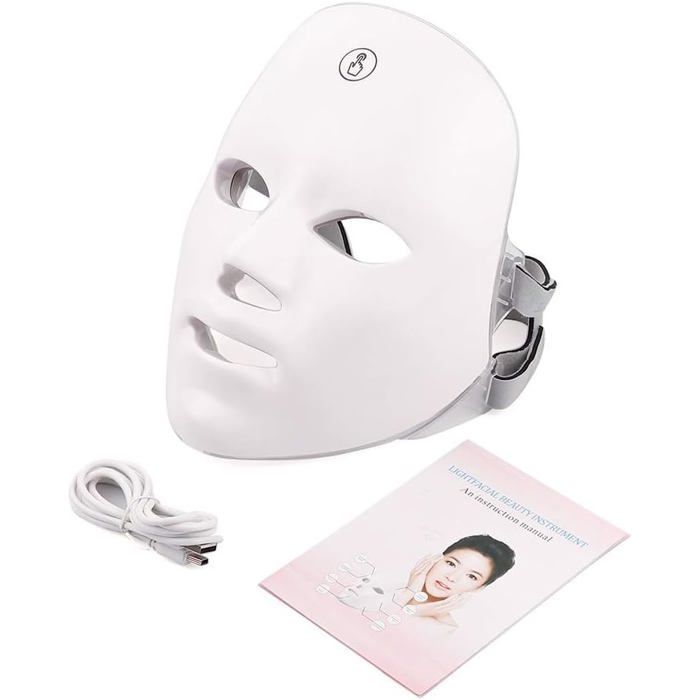 LED-Gesichtslichttherapiegerät – 7 Farben – Anti-Falten & Anti-Akne – USB-wiederaufladbare Behandlungsmaske