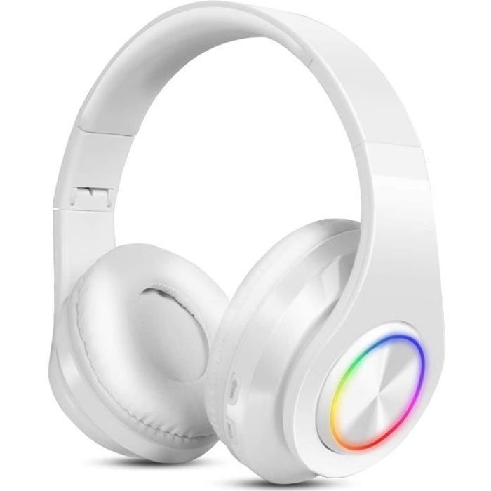 Auriculares inalámbricos Bluetooth | Auriculares estéreo plegables inalámbricos y con cable con micrófono incorporado, modo FM y 20 horas de duración de la batería.