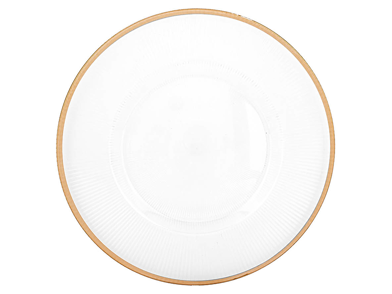 Podkładka pod talerz 33 cm ze złotym rantem transparentna
