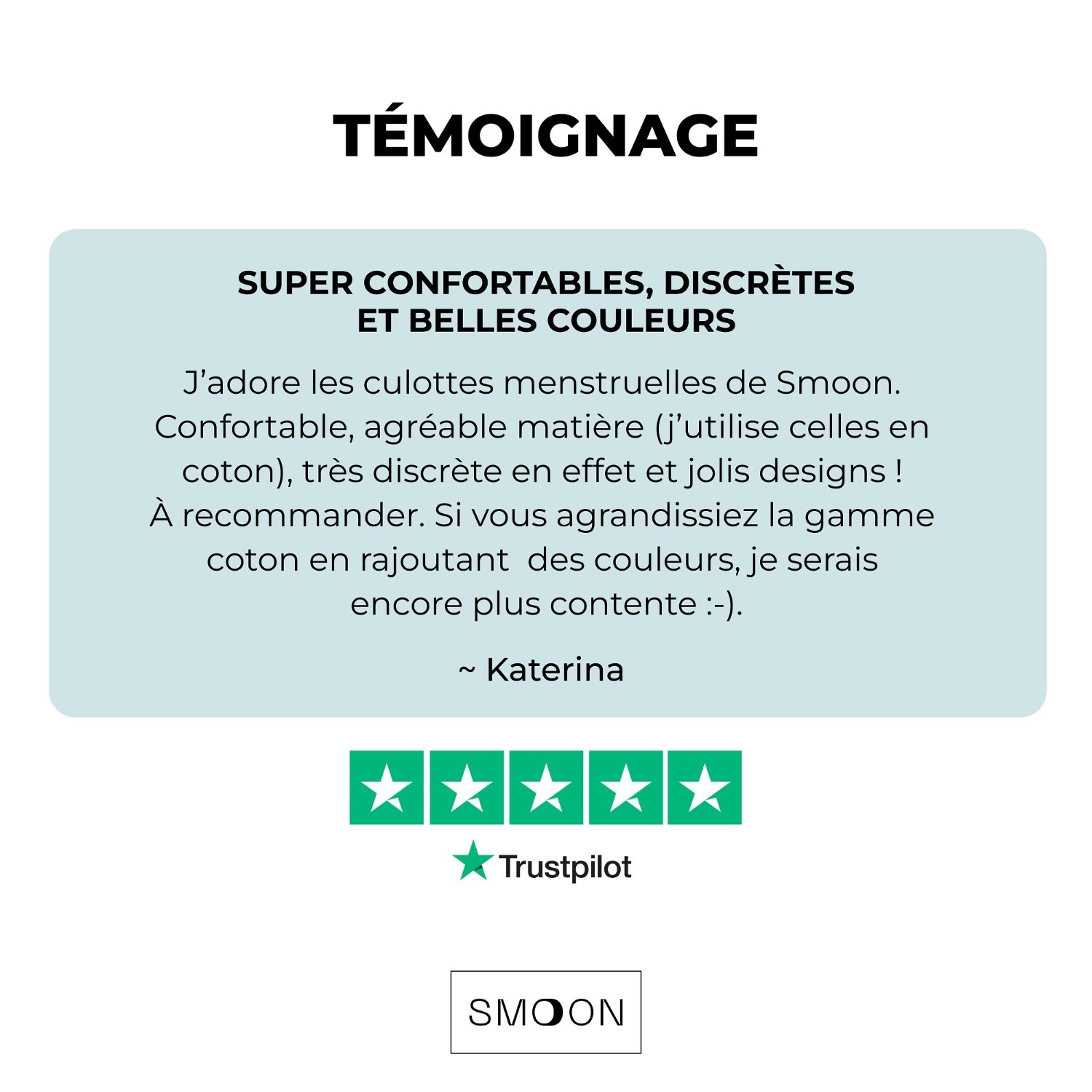 Smoon Lingerie Culotte menstruelle coton sans couture