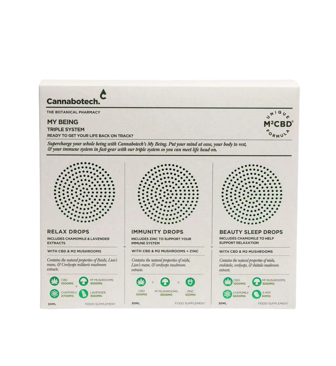 Cannabotech My Being Drops Triple System Zestaw suplementów diety